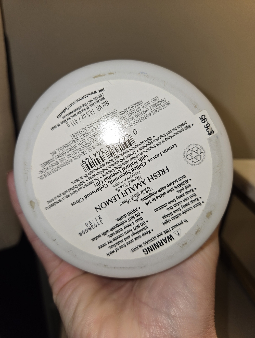 BATH AND BODY WORKS White Barn Fresh Amalfi Lemon Candle NWT - Picture 2 of 2